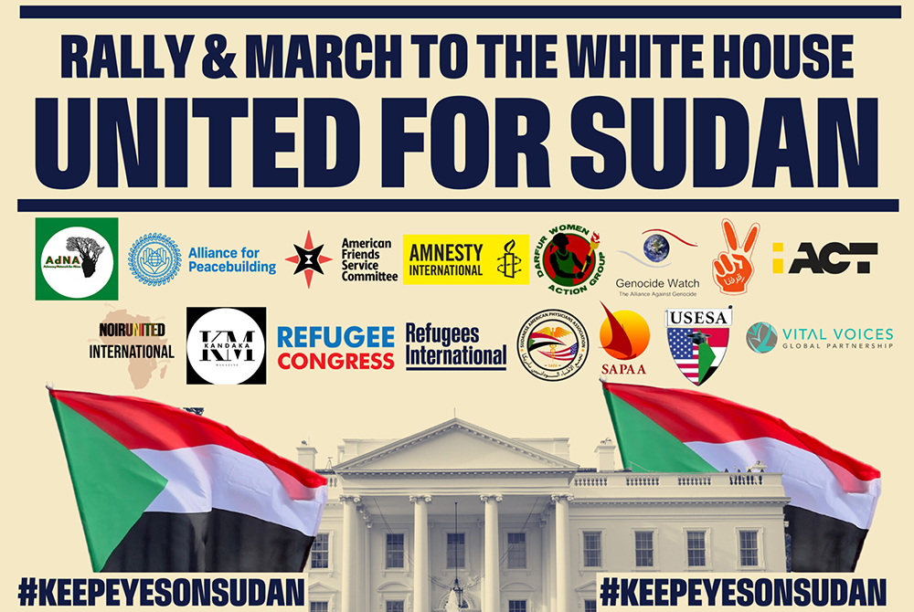 مسيرة في واشنطن تطالب الرئيس بايدن بالتحدث علنا عن السودان